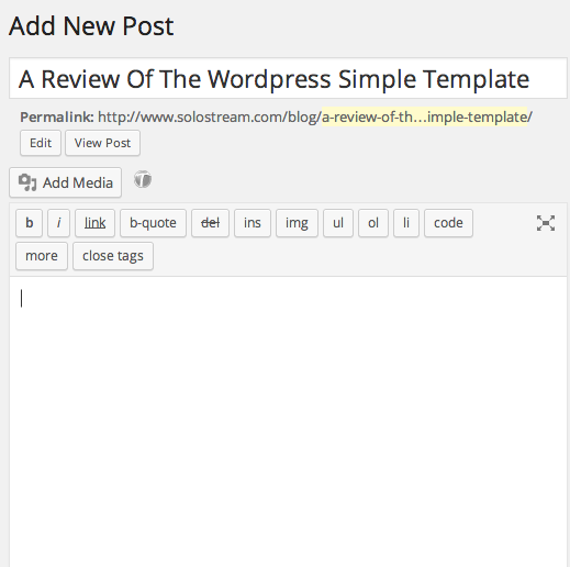 Wordpress Simple Template